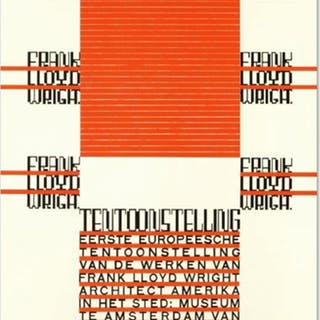 Architectuur F L Wright RE Society Hand Pulled Lithograph Print Lithographer Hand Signed and Numbered