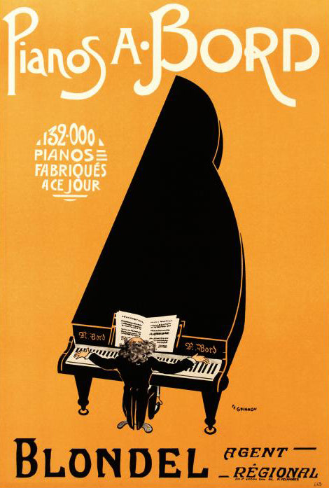 Pianos A Bord RE Society Hand Pulled Fine Art Lithograph Print Lithographer Hand Signed and Numbered