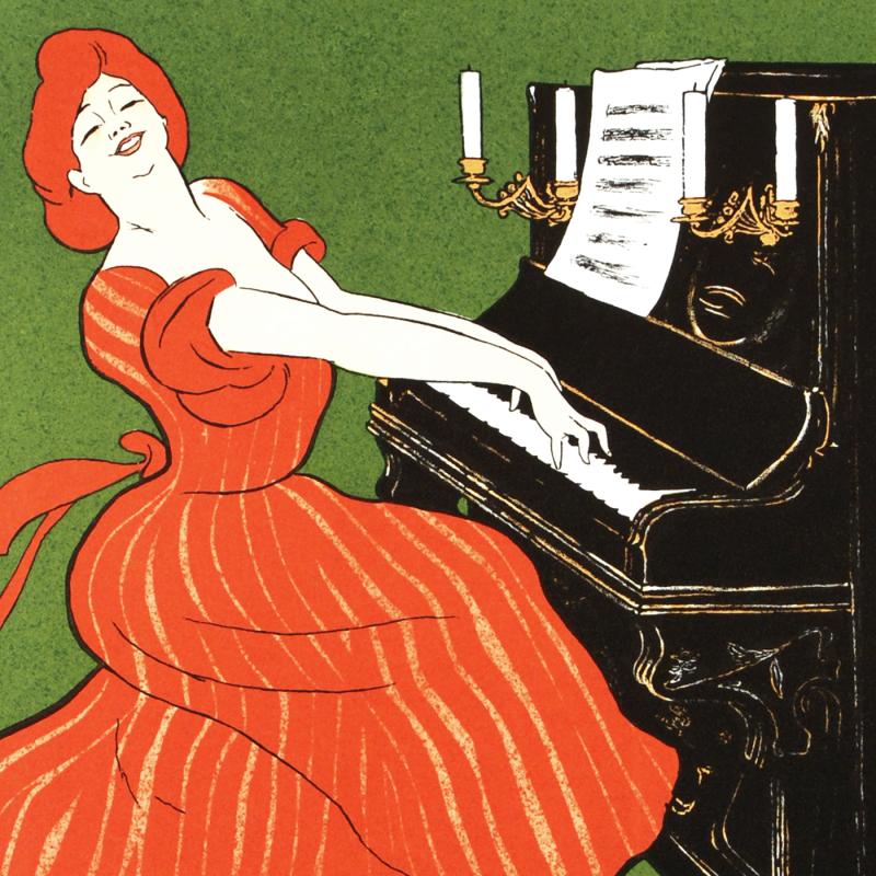 Piano Ortiz and Cuzzo RE Society Hand Pulled Lithograph Print Lithographer Hand Signed and Numbered