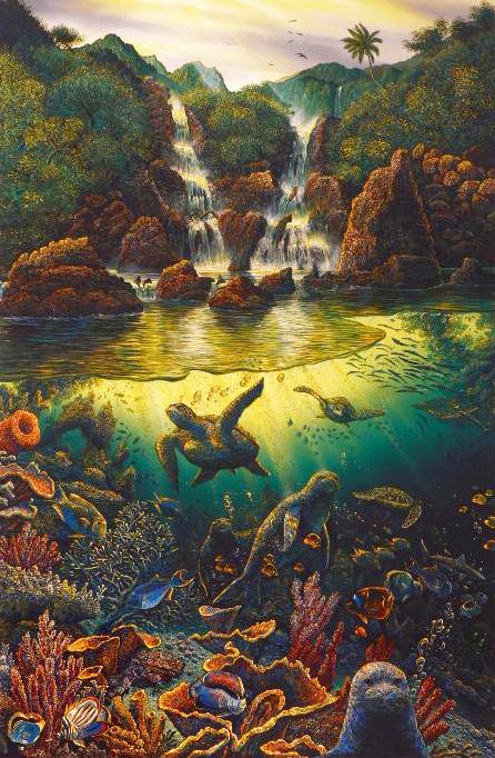 Viridian Overture Robert Lyn Nelson Mixed Media Print Artist Signed and Numbered