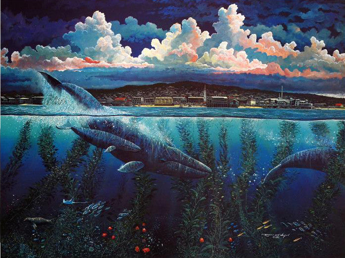 Steinbecks Cannery Row Robert Lyn Nelson Mixed Media Print Artist Hand Signed and Numbered