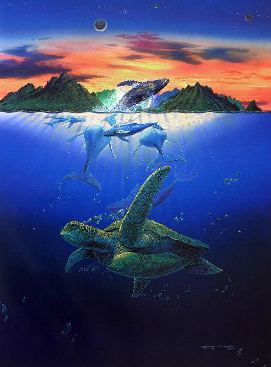 The Welcome Light Robert Lyn Nelson Mixed Media Print Artist Hand Signed and Numbered