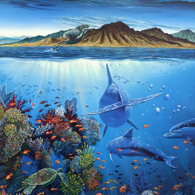 Red Sea Sirens Robert Lyn Nelson Mixed Media Print Artist Hand Signed and Numbered