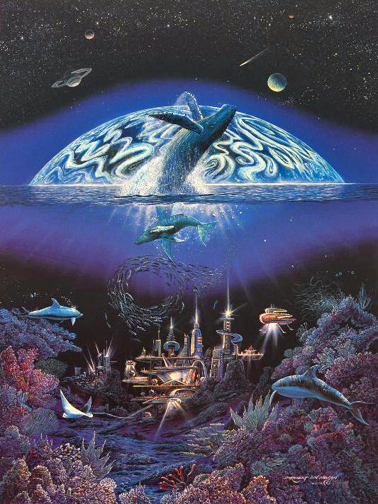 Hope for the Future Robert Lyn Nelson Mixed Media Print with Artist Hand Drawn Remarque Signed and Numbered