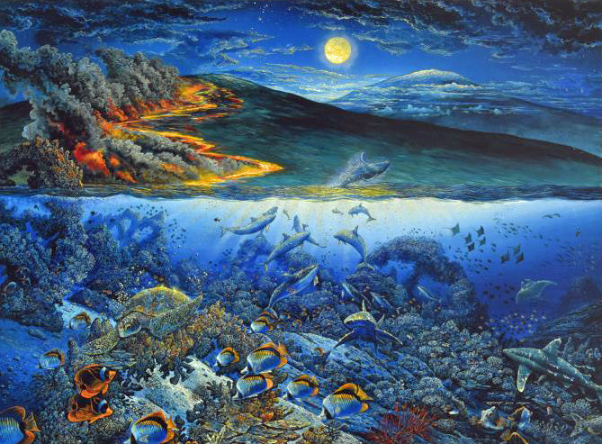 Wonders of Mahea Lani Robert Lyn Nelson Mixed Media Print Artist Hand Signed and Numbered