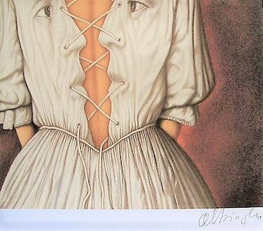 She Stoops To Folly Rafal Olbinski Lithograph Print Artist Hand Signed and Numbered