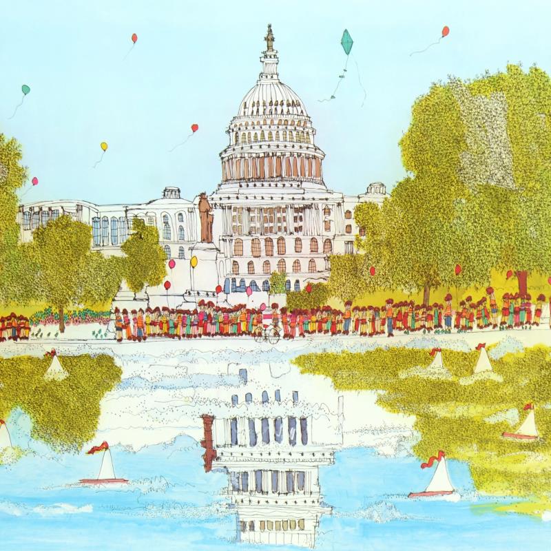 Capitol Susan Pear Meisel Lithograph Print Artist Hand Signed and Numbered