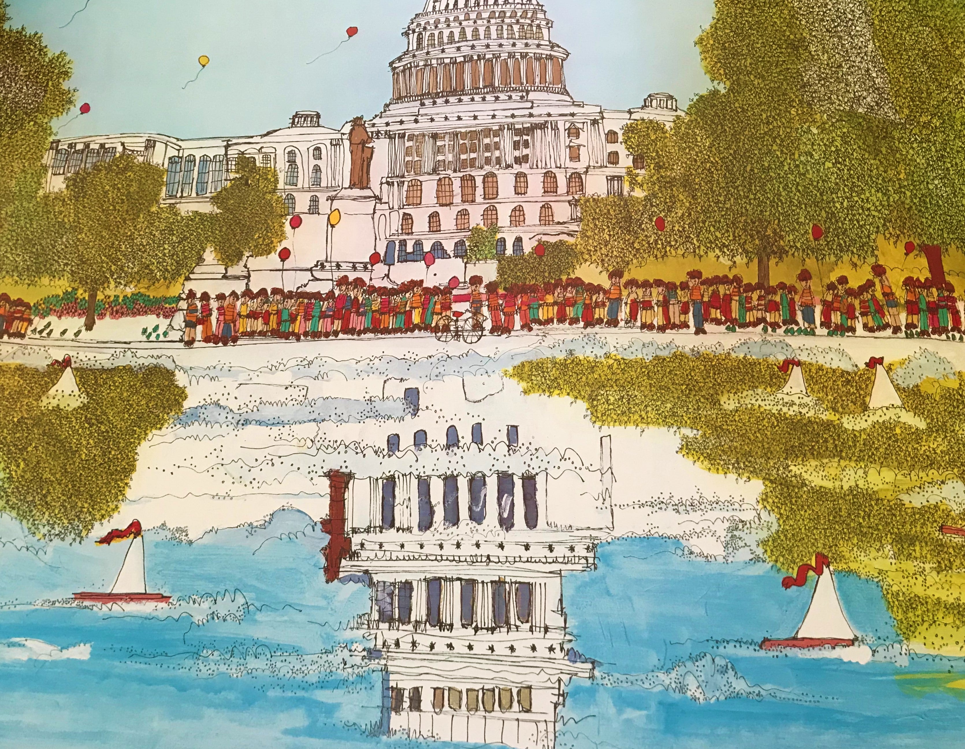 Capitol Susan Pear Meisel Lithograph Print Artist Hand Signed and Numbered