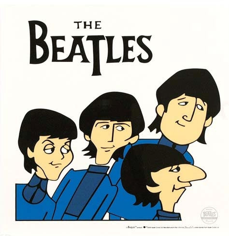 Beatles Posing Sericel with Full Color Lithograph Background by DenniLu