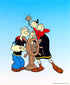 Popeye Captains Wheel King Features Sericel with Full Color Lithograph Background
