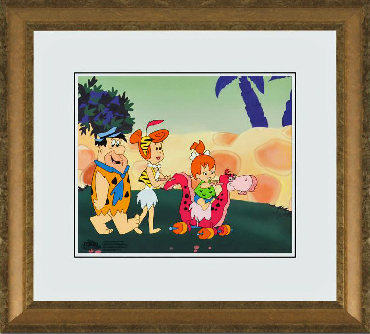 Strolling with Pebbles - Limited Edition Sericel by Hanna-Barbera Animation Art and Color Background