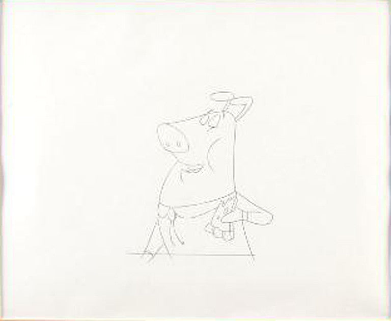 The Pink Panther Show Production Animation Cel and Paired Pencil Sketch Framed