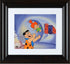Fred Tossing Pebbles Hanna Barbera Animation Art Sericel and Full Color Lithograph Background Framed