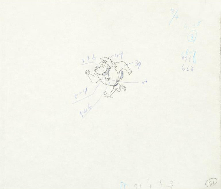 The Pink Panther Show MGM United Artists Original Production Animation Cel with Paired Pencil Sketches