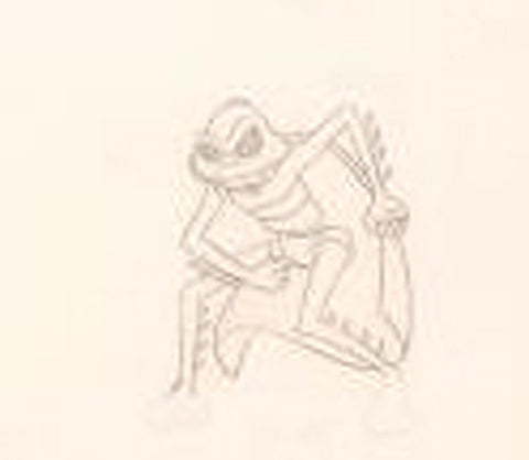 R2-D2 & Gaff Lucasfilm Triptych with two Original Pencil Production Drawings on Studio Animation Paper and One Hand Painted Animation Cel Framed