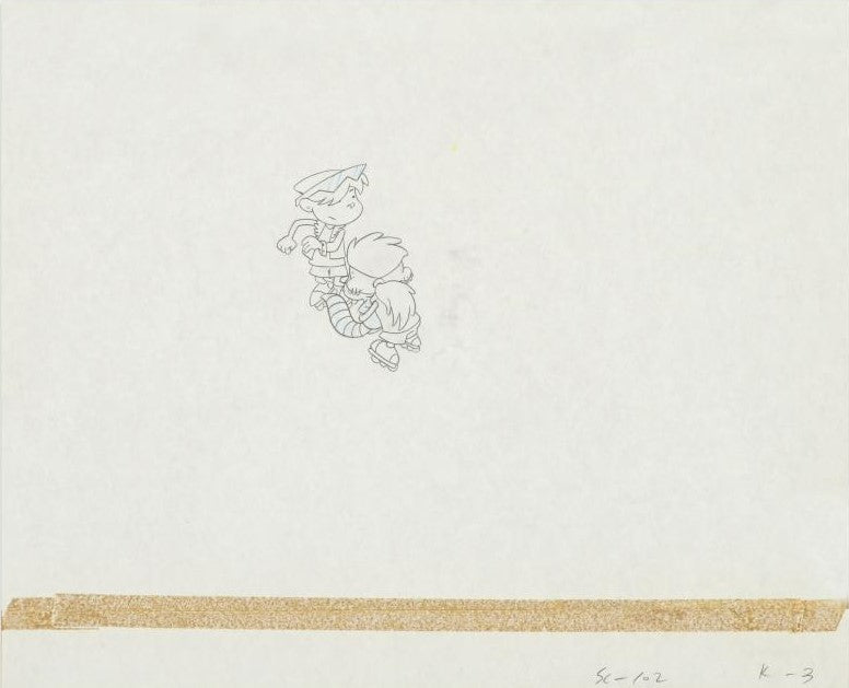 The Pink Panther Show MGM United Artists Original Production Animation Cel with Paired Pencil Sketches