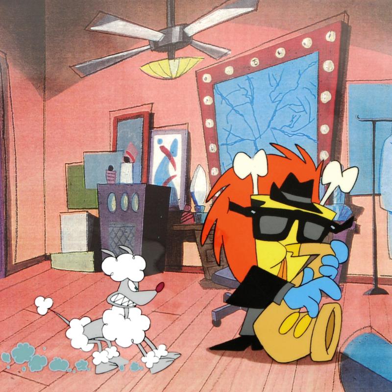 The Pink Panther Show MGM United Artists Original Production Animation Cel with Two Paired Pencil Sketches