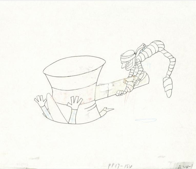 The Pink Panther Show MGM United Artists Original Production Animation Cel with Paired Pencil Sketch