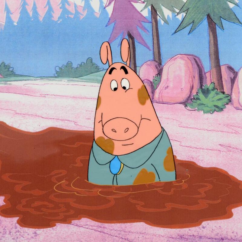 The Pink Panther Show Production Animation Cel and Paired Pencil Sketch