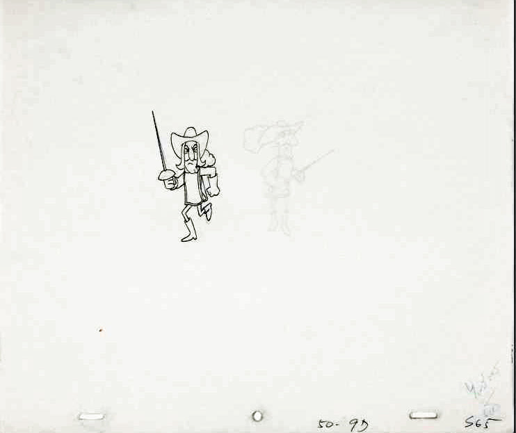 The Pink Panther Show MGM United Artists Original Production Animation Cel with Paired Pencil Sketches
