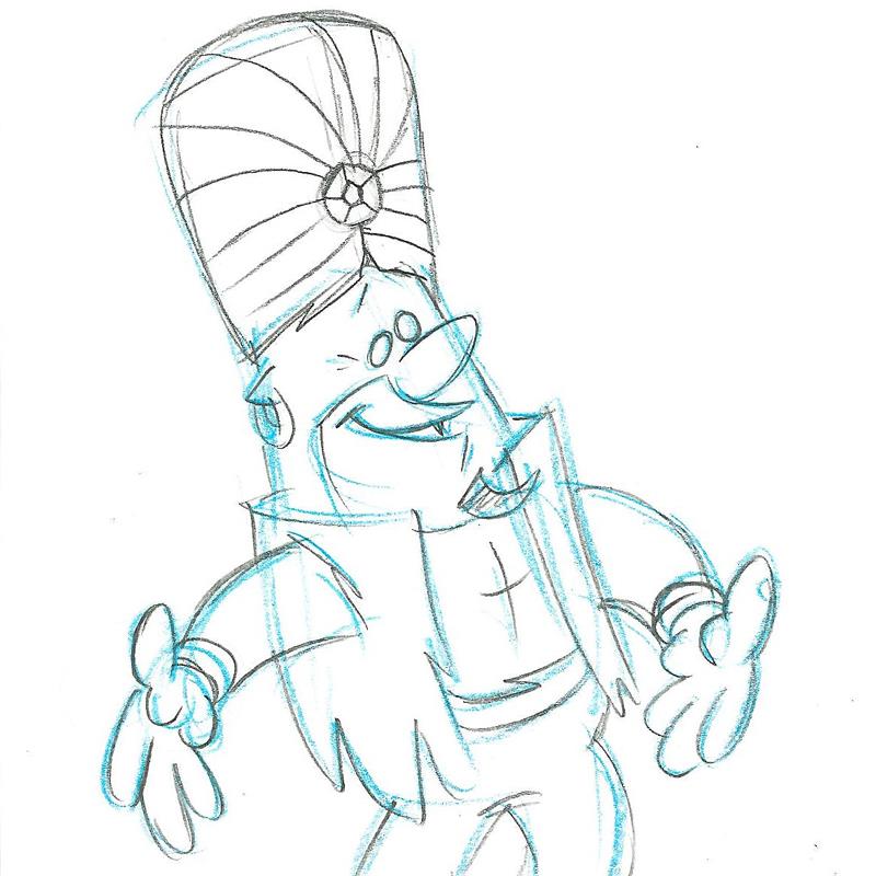 Barney Rubble Scott Shaw Pencil Production Animation Drawings Artist Hand Signed and Matted