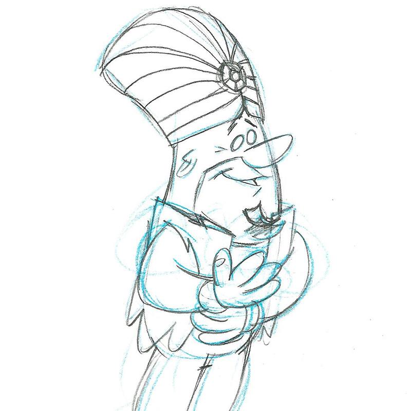 Barney Rubble Scott Shaw Pencil Production Animation Drawings Artist Hand Signed and Matted