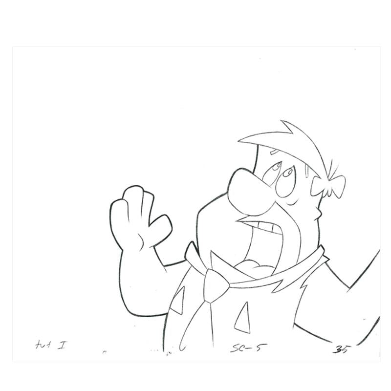 Fred Flintstone Scott Shaw Pencil Production Animation Drawings Artist Hand Signed