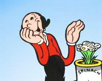 Popeye Spinach King Features Sericel with Full Color Lithograph with Background and Official Seal