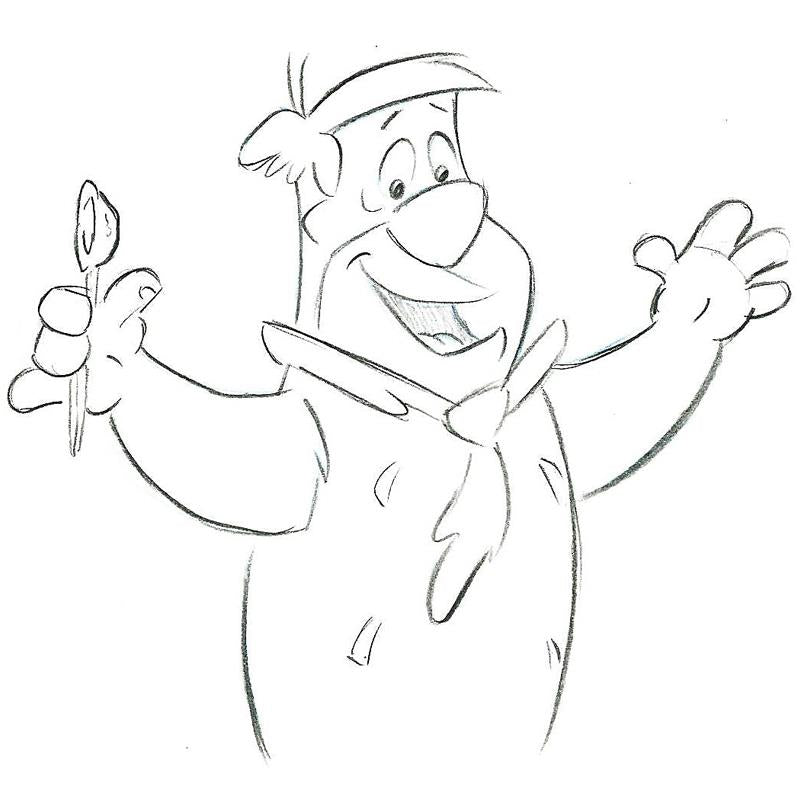Fred Flintstone Scott Shaw Pencil Production Animation Drawings Artist Hand Signed