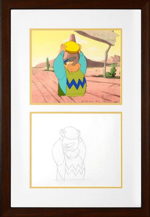 The Pink Panther Show Production Animation Cel and Paired Pencil Sketch Framed