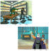 Teenage Mutant Ninja Turtles Two Hand Painted Production Animation Cels and their Full Color Backgrounds