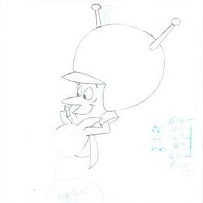 The Great Gazoo Scott Shaw Production Animation Drawings Artist Hand Signed and Matted