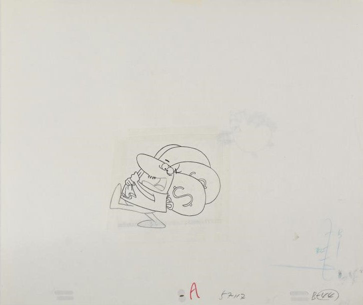 The Pink Panther Show MGM United Artists Original Production Animation Cel with Paired Pencil Sketches