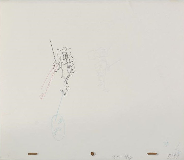 The Pink Panther Show MGM United Artists Original Production Animation Cel with Paired Pencil Sketches