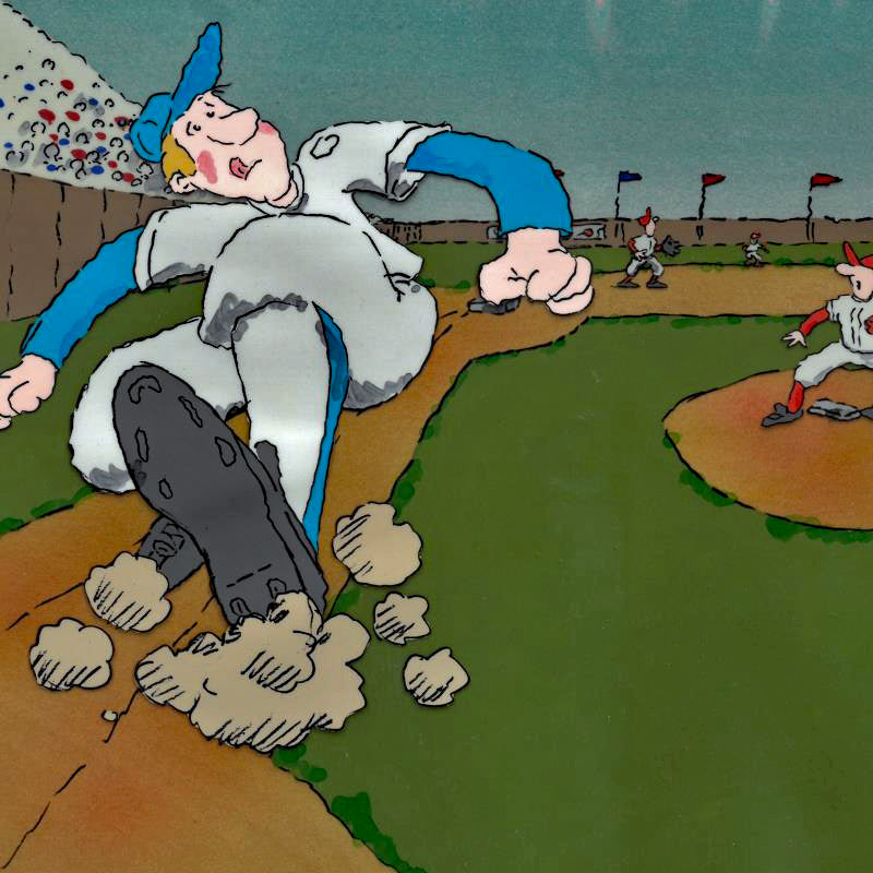 Falstaff Brewing Company Hand Painted Production Animation Cel and Master Watercolor Background