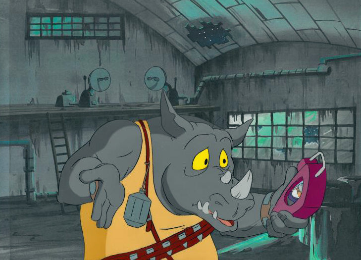 Teenage Mutant Ninja Turtles Hand Painted Production Animation Cel and Full Color Background