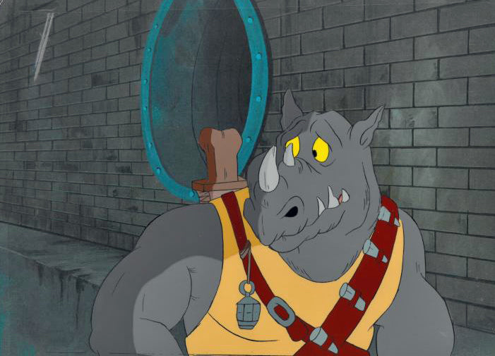 Teenage Mutant Ninja Turtles Hand Painted Production Animation Cel and Full Color Background