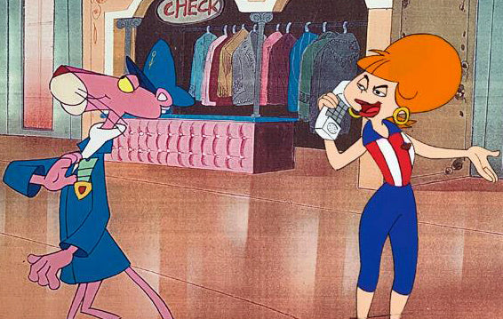 The Pink Panther Show MGM United Artists Original Production Animation Cel with Paired Pencil Sketch