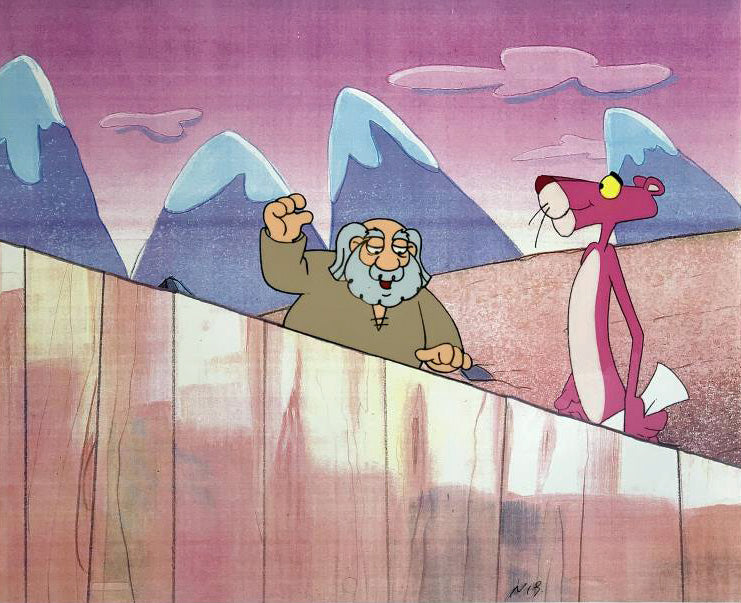 The Pink Panther Show MGM United Artists Original Production Animation Cel with Paired Pencil Sketch