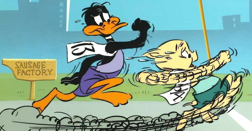 Sausage Factory Chuck Jones Hand Painted Animation Cel Artist Hand Signed and Numbered with Full Color Background