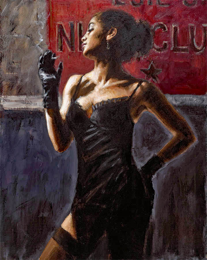Sensual Touch In The Dark II Fabian Perez Artist Proof Giclée Print on Canvas Board Hand Signed AP Numbered and Framed