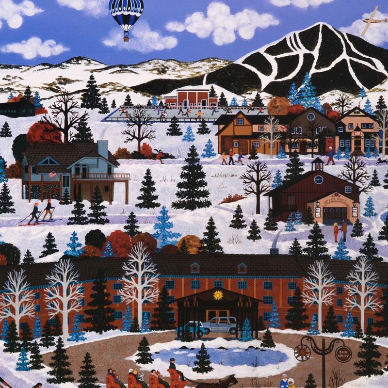 Sun Valley Winter Wonderland Jane Wooster Scott Artist Proof Lithograph Print Hand Hand Signed and AP Numbered