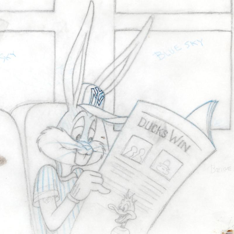 Bugs Bunny Tom Ray Original Pencil Layout Drawing Brenda Ray Hand Signed