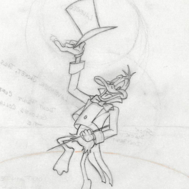 Daffy Duck Tom Ray Original Pencil Layout Drawing Brenda Ray Hand Signed