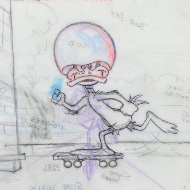 Daffy Duck Tom Ray Original Pencil Layout Drawing Widow Brenda Ray Hand Signed