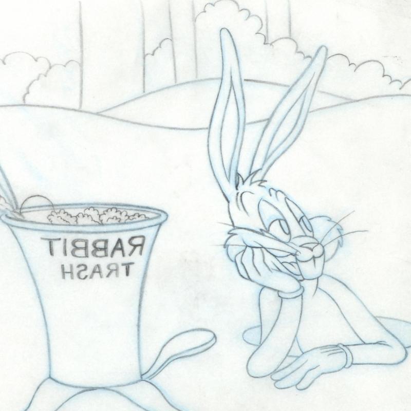 Bugs Bunny Tom Ray Original Pencil Layout Drawing Brenda Ray Hand Signed