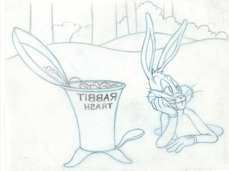 Bugs Bunny Tom Ray Original Pencil Layout Drawing Brenda Ray Hand Signed