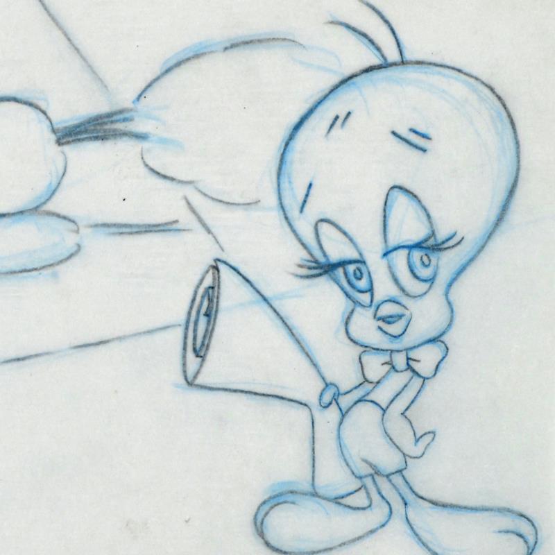 Tweety Bird Tom Ray Original Pencil Layout Drawing Brenda Ray Hand Signed