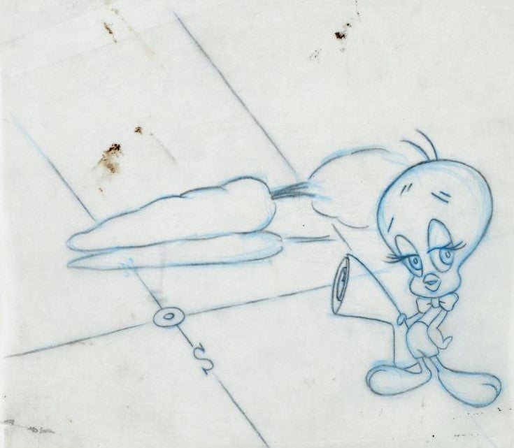 Tweety Bird Tom Ray Original Pencil Layout Drawing Brenda Ray Hand Signed