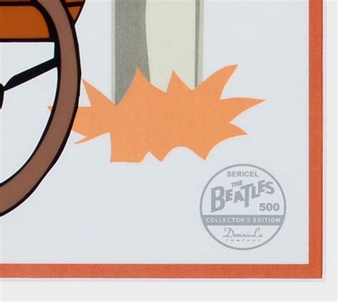 The Beatles Bullride DenniLu Sericel Authorized by Apple Corps Sericel with a Full Background Bearing Dennilu Stamp Framed